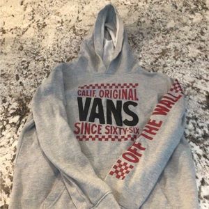 Vans Off The Wall Boys Large Hoodie Gray
